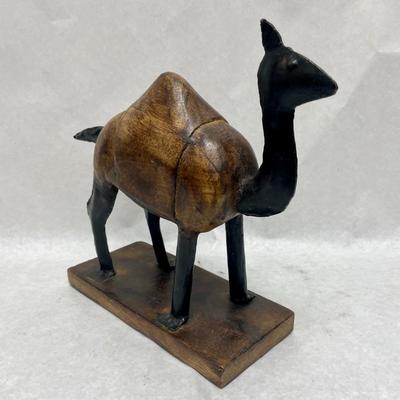 Wood and Metal Camel Figurine