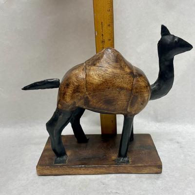 Wood and Metal Camel Figurine