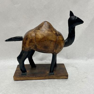 Wood and Metal Camel Figurine