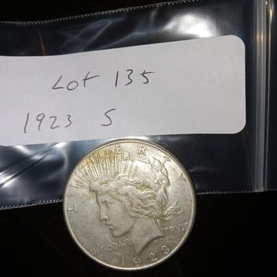 1923 S peace dollar