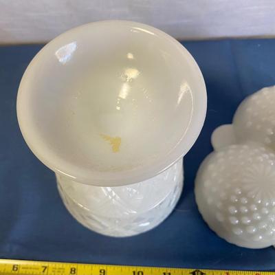 Vintage Milk Glass Hobnail Three Bowl Candy Dish and More