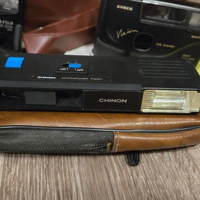 Vintage Camera Lot - Polaroid, Fuji, Ansco, & Chinon