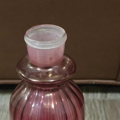 Blue Glass Vase and Antique Perfume Style Bottle