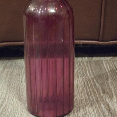 Blue Glass Vase and Antique Perfume Style Bottle