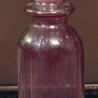 Blue Glass Vase and Antique Perfume Style Bottle