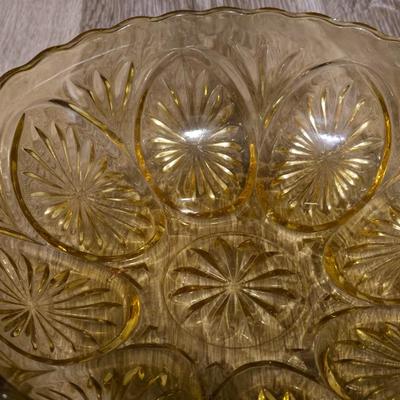 Vintage Brownish Yellow Glass Bowls and Pitcure