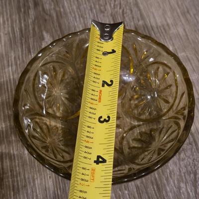 Vintage Brownish Yellow Glass Bowls and Pitcure