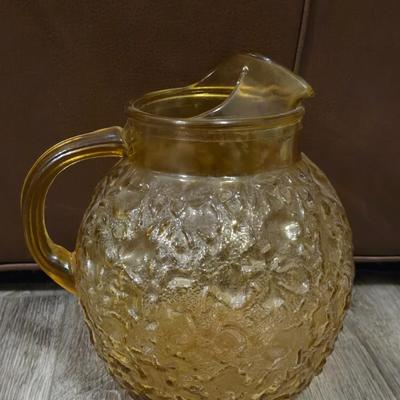 Vintage Brownish Yellow Glass Bowls and Pitcure