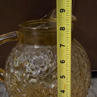 Vintage Brownish Yellow Glass Bowls and Pitcure