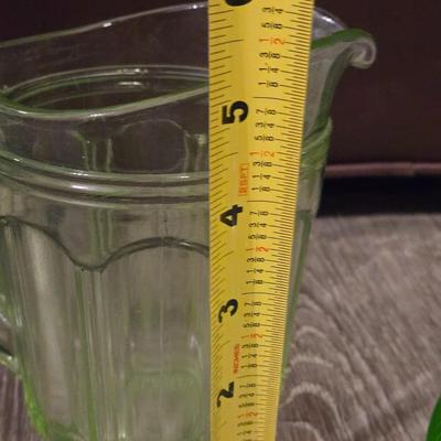 Antique & Vintage Green Glass Pitcher & Bowls