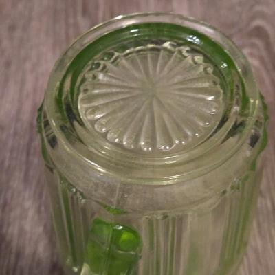 Antique & Vintage Green Glass Pitcher & Bowls