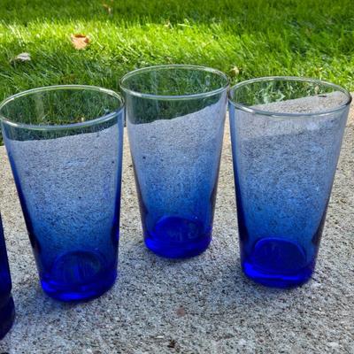 Vintage Cobalt Blue Glasses & Bowl
