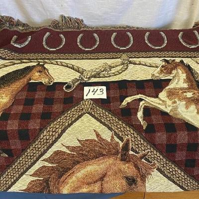 Horse Tapestry Throw and Pillow