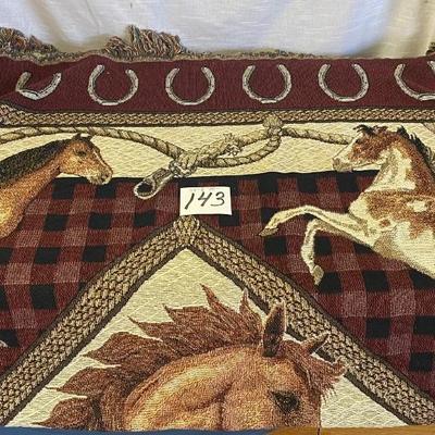 Horse Tapestry Throw and Pillow