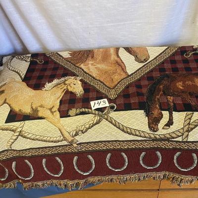 Horse Tapestry Throw and Pillow