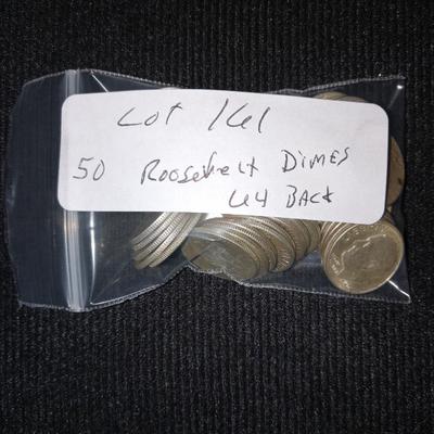 50 Roosevelt silver dimes
