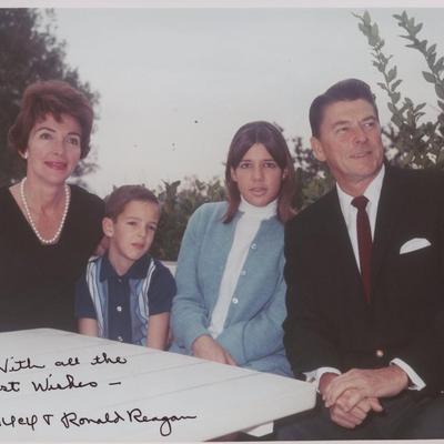Reagan family signed photo. GFA Authenticated