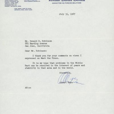 Al Gore signed letter