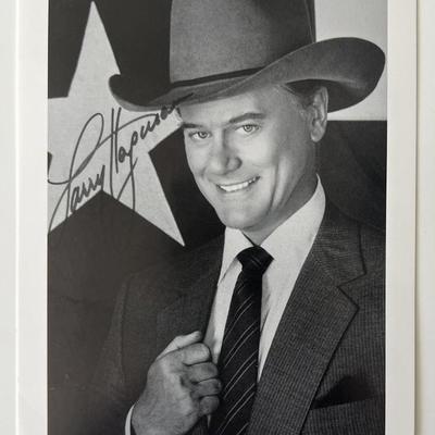 Dallas Larry Hagman signed post card 