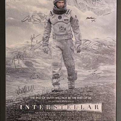 Interstellar cast signed movie poster