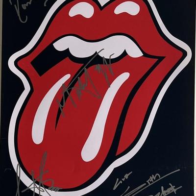 The Rolling Stones band signed mini poster