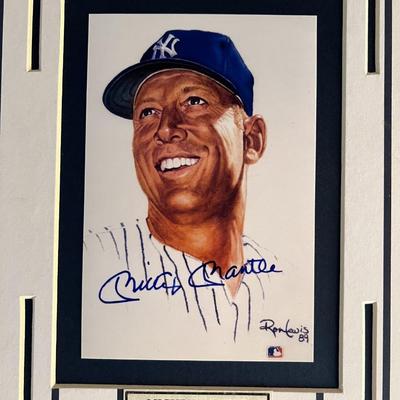 NY Yankees Mickey Mantle signed photo
