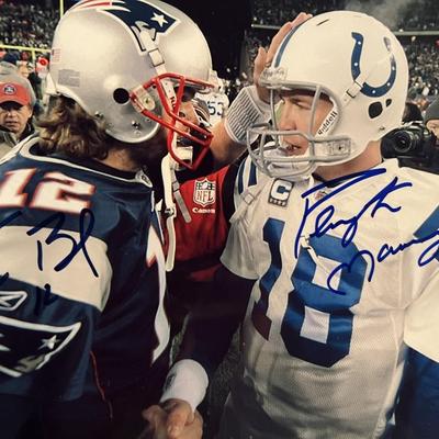 Tom Brady / Peyton Manning signed photo