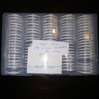 100 Washington silver quarters