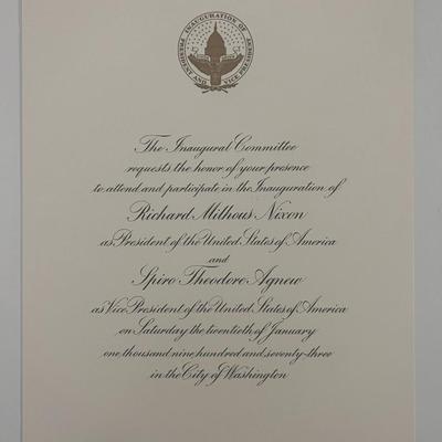 1969 Richard Nixon inauguration invitation