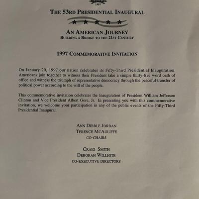 1997 Commemorative Inaugural Invitation