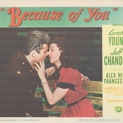 Because of You  1952 original vintage lobby card