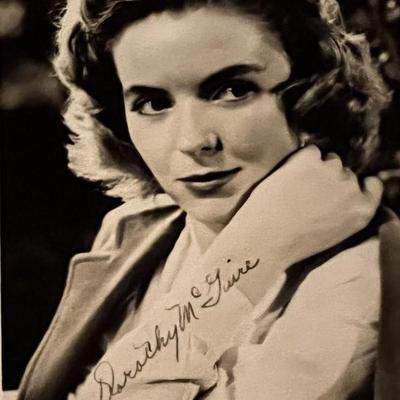 Dorothy McGuire facsimile signed photo. 3x5 inches