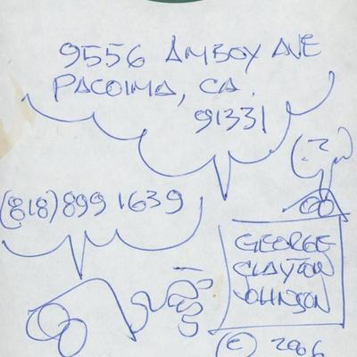 Logans Run George Clayton Johnson signed note