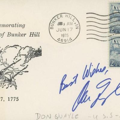 Dan Quayle signed envelope