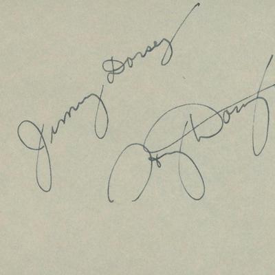 Tommy and Jimmy Dorsey signature cut. GFA Authenticated