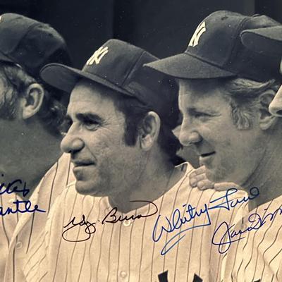 Mickey Mantle, Yogi Berra, Whitey Ford and Joe DiMaggio signed photo