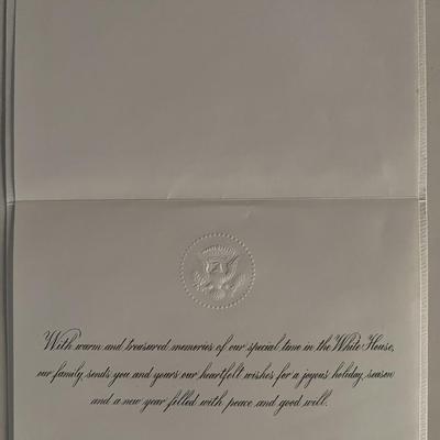 Bill and Hillary Clinton facsimile signed Christmas card
