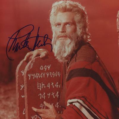 Charlton Heston signed photo. GFA Authenticated