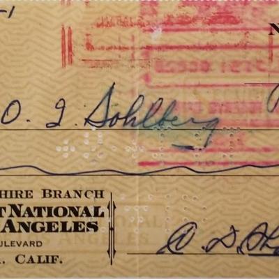Football Coach Clark Shaughnessy double signed check