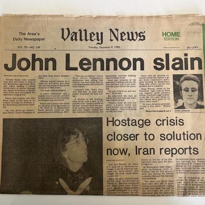 John Lennon's Slain 1980 Newspaper