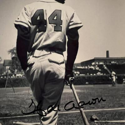 Hank Aaron signed photo