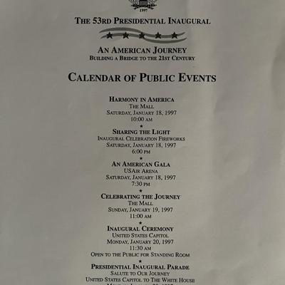 1997 Inaugural Calendar of Events