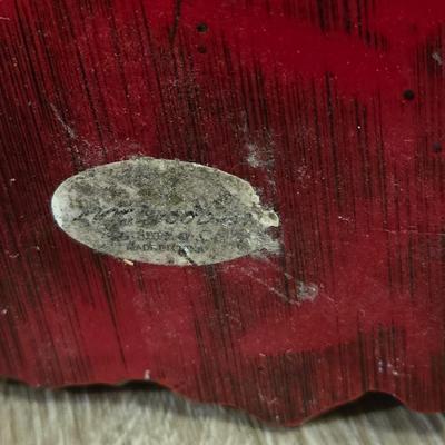 Red Lacquered Hardwood Happy Buddha