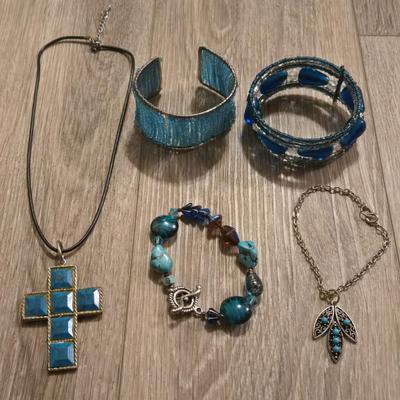 Turquoise and Blue Colored Jewelry