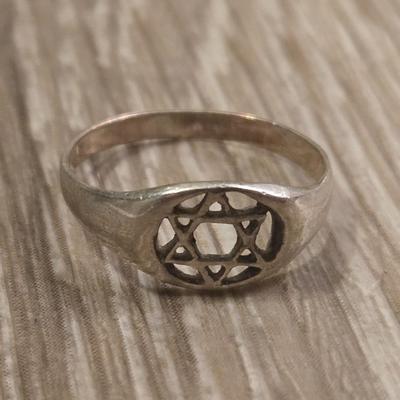 Sterling Jewish Star of David Ring