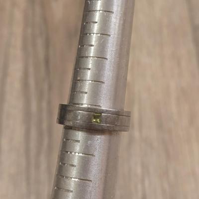 Sterling Band Ring with a Small Gemstone