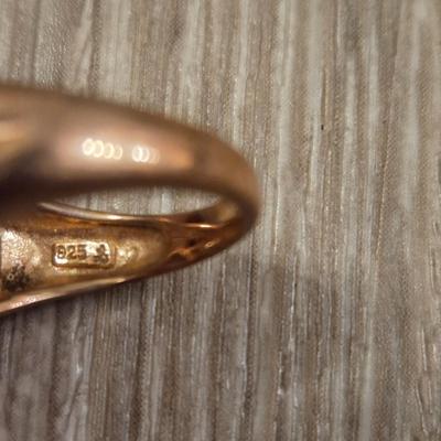 Gold over Sterling and Cubic Zirconia Ring