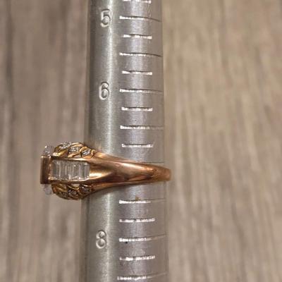 Gold over Sterling and Cubic Zirconia Ring
