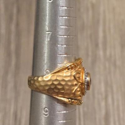 Gold over Sterling Cubic Zirconia & Amethyst Ring