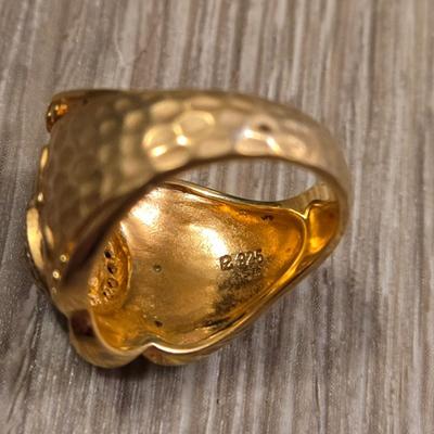 Gold over Sterling Cubic Zirconia & Amethyst Ring